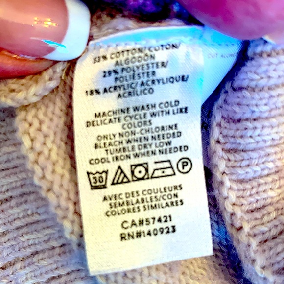 💥EUC💥 Floral Mock Neck Sweater - Pale Lavender - Sz Medium✨✨✨ - Picture 8 of 8